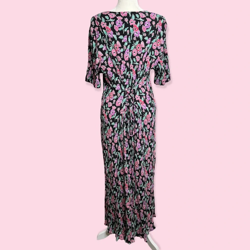 Vintage Fashion Bug Long Floral Dress with Corset Tie Back Size 22/24 cottage - Picture 3 of 15